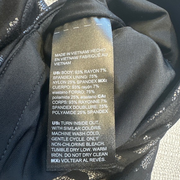 Chicos Zenergy So Slimming Leggings 3 (16/18 )‎ Houndstooth Foil Black Pants New - Picture 6 of 11